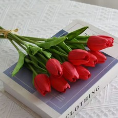 仿真鬱金香花束 居家裝飾 擺飾 攝影道具 多色可選, 20隻紅色仿真鬱金香