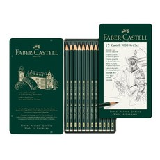 FABER-CASTELL 輝柏 Castell 9000 頂級藝術家鉛筆鐵盒組 (12支入), 1個, 全館商品滿500元出貨(不含運費), N/A