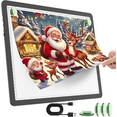 다이아몬드 페인팅을 위한 TOHETO 충전식 A3 라이트 패드 드로잉을 초밝은 트레이싱 박스 및 무선 스케치를 아트 보드 블랙, White, A4 without Bag