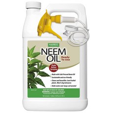 HARRIS Neem 식물용 오일 스프레이 냉압착 바로 사용 가능 3.8L(128온스), HARRIS Neem 식물용 오일 스프레이, 냉압착 바