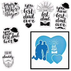 해피 아버지의 날 카드 제작용 투명 스탬프 축복 사랑 단어 투명 스탬프 아버지의 날 투명 실리콘 스탬프 DIY 스크랩북 용품 엠보싱 종이 카드 앨범 장식 공예