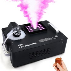 할로윈을 위한 TCFUNDY 1500W 안개 기계 DMX RGB 3 in 1 24 LED 스모크 기계 스테이지 조명 수직 스프레이 리모컨