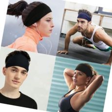 운동머리띠 남녀공용 스포츠 헤어밴드 땀흡수 헬스 운동 머리띠, 화이트