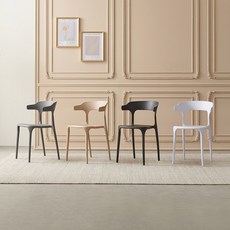 라로퍼니처 예쁜 인테리어 카페 식탁 의자 플라스틱 체어, 화이트, 1개