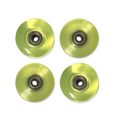 롤링스타 스케이트보드/롤러스케이트 PU 52mmX32mm 투명휠옐로우(베어링포함) 낱개입, 1개, 옐로우