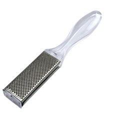 ABS소재 풋파일 핸들형 16cm 1P 스테인리스 발바닥 각질 관리 투명 손잡이 스크래퍼, 1개