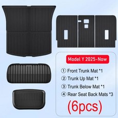 모델 주니퍼 트렁크 매트 뒷좌석 등받이 커버 보호 패드 프렁크 카고 라이너 킥, 6. Trunk Mats 6pcs, 기본