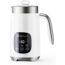 우유거품기 라떼 휘핑 밀크포머 마에스트리 하우스 밀크 프로더 가변 온도 및 거품 두께 듀얼 프로 400 스티머 14.1OZ/400ML 스마트 터치 컨트롤 폼 메이커 라떼용 메모, White