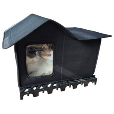 길고양이집 길냥이 야외 실외 급식소 방수 보온 하우스 단열 겨울집, 1개, 블랙