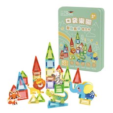 OKids 博士積木 口袋樂園動物森林磁力片, 多色混和, 1套