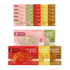 여우닭 스팀 슬라이스 닭가슴살 5종 혼합, 30팩, 150g