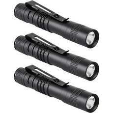 미니 손전등 클립이 달린 AAA 소형 펜 라이트 야외 비상 점검용 휴대용 500lm 포켓 손전등3팩 검은색 3.5인치, 3.5", 3 Pack, Black