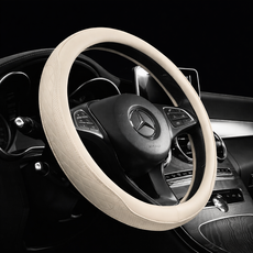 MAA 나파가죽 자동차 핸들커버 차량용 순정형 타공 스티어링휠 커버 미끄럼방지 통풍 그립감 향상 사계절용 승용차 SUV 공용 인테리어 드레스업 용품 악세사리, 베이지