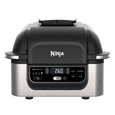 NINJA 燒烤氣炸鍋, AG301KR, 黑色 + 金屬