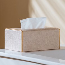 金屬邊皮革面紙盒 衛生紙盒 紙巾盒 北歐風燙金質感, 質感米, 1個