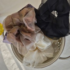 곱창밴드 쉬폰 헤어 스크런치 세트 곱창끈 3개 (3color)