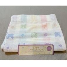 日本製多功能毛巾被100%純棉 – 童趣格紋 90x120cm, 1個