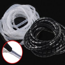 케이블 전선커버 전선보호관, 화이트 내경 둘레10mmx길이8m