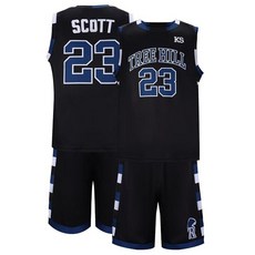 FOGHORN 남성용 Basketball Brothers 저지 23 Scott 스포츠 셔츠 조끼 바지 세트 할로윈 코스프레 코스튬 블랙. M 168387 8136349396