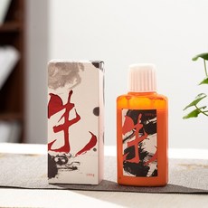 金色墨汁 書法春聯繪畫彩繪金粉墨水, 1個, 朱墨100ml 帶盒