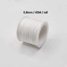 [비즈엔케이] 0.8mm 나일론 매듭실 45M (롤) 판매단위 팔찌 만들기 재료, 1개, 화이트