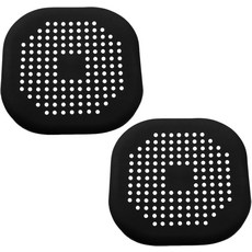 Seimneire 2팩 5.5인치140mm 배수 헤어캐처 실리콘 싱크대 스트레이너 사각 샤워 프로텍터 욕실 욕조용 헤어 스토퍼블랙, White