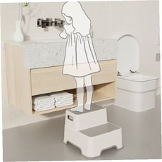[전국일등 사장님]욕실 발 받침대 2단 계단 미끄럼 방지 유아 어린이 세면대 디딤대 플라스틱, 상품선택, 그레이, 1개