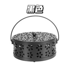 手提式金屬蚊香盤, 黑色-直徑約13*5.5, 黑色