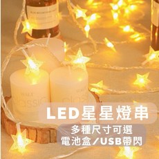 奇趣生活 Trolltech Life LED星星燈串 婚禮派對聖誕節慶佈置, 1個, 電池款3米20燈暖白