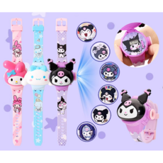 [아띠엘] 산리오 캐릭터 빔 프로젝션 6종 어린이 손목시계 전자시계 시나모롤 마이멜로디 쿠로미, 1개