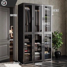 에스앤씨 접이식옷장 대형 정리함 폴딩 자취방 캐비닛, 6개 문, 완전 조립 완료, 105 51 204 2개 행거 10칸