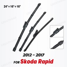 와이퍼 전면 후면 스코다 래피드 윈드 스크린 실드 윈도우 브러시, 기본