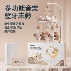 Jülebaby 音樂床鈴 藍牙遙控安撫玩具 附星空投影功能, 聚樂寶貝-益智早教布絨音樂牀鈴禮盒高配版(彩盒+郵購盒)-5
