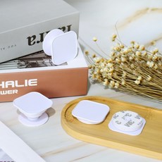 높이조절 스마트폰 그립톡 휴대폰거치대 핸드폰손잡이 사각흰색, 다섯개입 *1봉