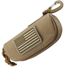 WYNEX Tactical Molle 안경 파우치 충격 방지 안경 케이스 패치가 있는 선글라스 케이, 3)카키
