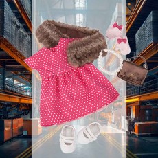 폴카 도트드레스 세트 인형장난감 미니어처의류 인형의상 마론인형 액세서리 인형소품