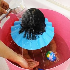 머리 유아 샴푸캡 목욕 샤워 아기 헤어캡 모자 일반형 핑크, 귀마개형 옐로우