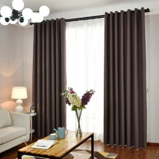 홈 장식 플란넬 블랙 아웃 침실 거실 커튼 레트로 브론 징 벨벳 완료 고객 크기, 07 W350cm H270cm, 02 Hook top, 2. COFFEE