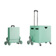 平拉杯架折疊手推車 爬坡輪 購物收納車 買菜手拉車 露營推車, 杯架八輪綠色, 1個