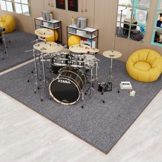 드럼 전용 방음 충격흡수 방진 매트 두꺼운 미끄럼방지 카펫, 60x90CM, 1개, 베이지브라운 9mm 두꺼운