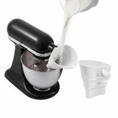 YKIAMGH 스탠드 믹서용 접이식 실리콘 밀가루 깔때기 지저분함 및 스플래시 방지 주방 도구 식기 세척기 사용 가능 베이킹 액세서리 4.5-5Qt(KSM150) 최고의, YKIAMGH 스탠드 믹서용 접이식 실리콘 밀가루 깔때