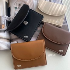 韓國ins風短款小卡包便攜小巧純色簡約女生新款pu皮質證件零錢包