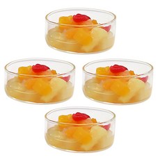 퓨어 내열유리 원형 소스볼, 4개, 투명 L