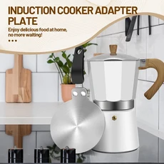 AB47-2X 인덕션 쿠커 어댑터 플레이트 13Cm/5.1인치 알루미늄 및 스테인레스 모카 포트 커피 메이커용 스테, 01 Silver