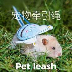 【寵物牽引繩】倉鼠牽引繩 金絲熊溜鼠繩 外出繩散步防脫繩 帶鈴鐺花枝鼠兔子蜜袋鼯, 1個, 批發鏈接勿拍，麻煩聯係客服改價,小寵牽引繩1.5米