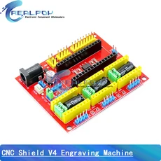 CNC 쉴드 V4 조각 기계 3D 프린터 + USB 케이블 + 3pcs A4988 / DRV8825 Arduino 용 스테퍼 드라이버 세트, 08 CNC Shield V4