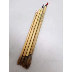 上海工藝 火炬牌 鹿狼毫毛筆 4支裝 動物毛 無尼龍添加 出峰1.7-2.7釐米, 1個, 參考詳情頁