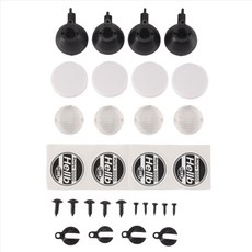 4PCS RC 자동차 라운드 LED 조명 커버 1:10 Tamiya HSP RC CAR AXIAL SCX10 TRXS-4 RC 크롤러 램프 쉐이드 모델 장난감 부품., 흑백, 1개