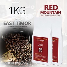 원두커피 1kg (레드마운틴) 동티모르 천연야생 아라비카 스페셜 원두 AAA+(당일 로스팅), 에스프레소, 1개