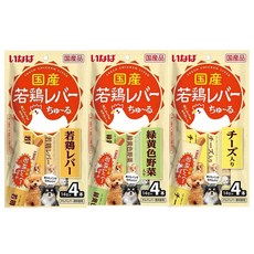 INABA CIAO 犬用肉泥 14g x 4入 綜合蔬菜雞肝系列, 1個, 快速隨機出口味